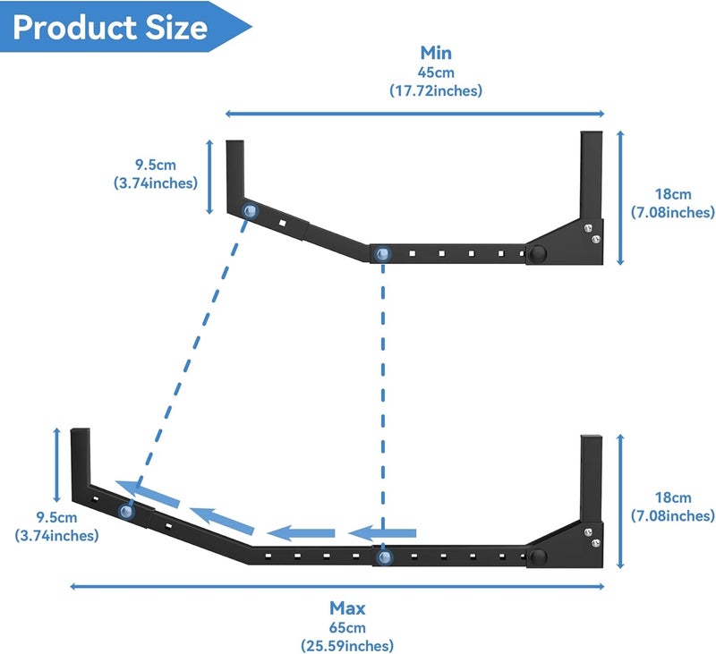 WALMANN Wall Mount Kayak Storage Rack, Kayak Hooks for Garage Wall Hangers for Kayak, Surfboard, Skiis, Snowboard, Paddle Board - Image 3
